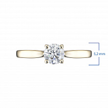 14K Yellow Gold Ring with 1 Round-Cut Lab-Created Diamond 0.614 CT.TW
