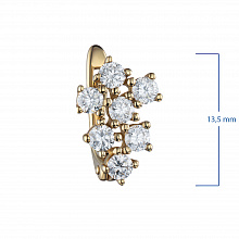 14K Yellow Gold Earrings with 14 Round-Cut Lab-Created Diamonds 0.983 CT.TW