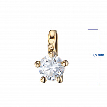 14K Yellow Gold Pendant with 1 Round-Cut Lab-Created Diamond 0.553 CT.TW