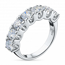 14K White Gold Ring with 7 Round-Cut Lab-Created Diamonds 2.513 CT.TW