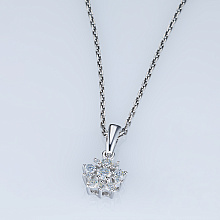 14K White Gold Pendant with 11 Round-Cut Lab-Created Diamonds 0.261 CT.TW