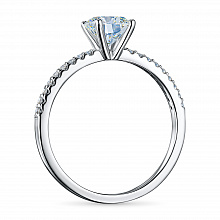 14K White Gold Ring with 19 Round-Cut Lab-Created Diamonds 0.354 CT.TW