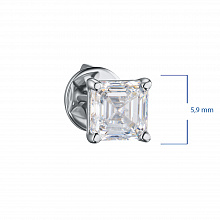14K White Gold Earring Studs with 2 -Cut Lab-Created Diamonds 2.092 CT.TW