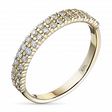 14K Yellow Gold Ring with 34 Round-Cut Lab-Created Diamonds 0.523 CT.TW