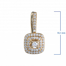 14K Yellow Gold Earrings with 96 Round-Cut Lab-Created Diamonds 0.612 CT.TW