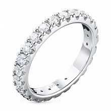 14K White Gold Ring with 25 Round-Cut Lab-Created Diamonds 1.179 CT.TW