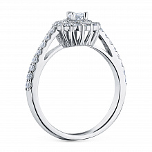 14K White Gold Ring with 49 Round-Cut Lab-Created Diamonds 0.732 CT.TW
