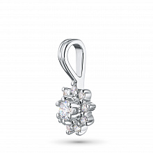 Sterling Silver Pendant with 10 Round-Cut Lab-Created Diamonds 0.276 CT.TW