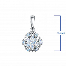 14K White Gold Pendant with 13 Round-Cut Lab-Created Diamonds 0.311 CT.TW