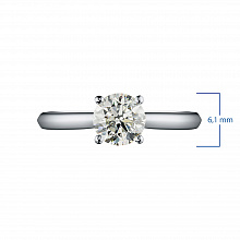 White Gold Ring with 1 Round-Cut Diamond 0.7 CT.TW