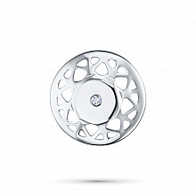 Sterling Silver Pendant with 1 Round-Cut Lab-Created Diamond 0.005 CT.TW