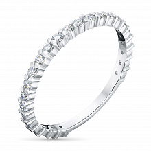 14K White Gold Ring with 25 Round-Cut Lab-Created Diamonds 0.383 CT.TW