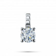 14K White Gold Pendant with 1 Round-Cut Lab-Created Diamond 0.728 CT.TW