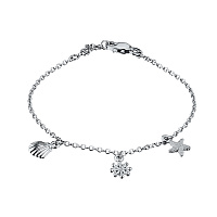 Sterling Silver Bracelet with 2 Round-Cut Diamonds 0.01 CT.TW - изображение 1
