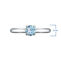 Sterling Silver Ring with 1 Round-Cut Topaz 0.559 CT.TW - изображение 2