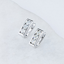14K White Gold Earrings with 6 Round-Cut Lab-Created Diamonds 0.851 CT.TW