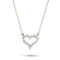 14K Yellow Gold Necklace with 16 Round-Cut Lab-Created Diamonds 0.644 CT.TW - изображение 1
