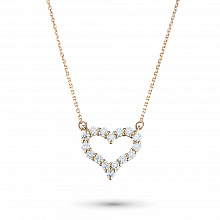 14K Yellow Gold Necklace with 16 Round-Cut Lab-Created Diamonds 0.644 CT.TW