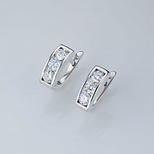 14K White Gold Earrings with 6 Round-Cut Lab-Created Diamonds 1.231 CT.TW