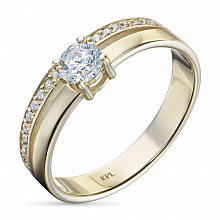 14K Yellow Gold Ring with 21 Round-Cut Lab-Created Diamonds 0.688 CT.TW