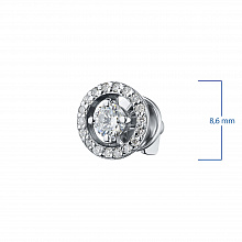 14K White Gold Earring Studs with 38 Round-Cut Lab-Created Diamonds 0.716 CT.TW