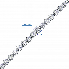 14K White Gold Bracelet with 46 Round-Cut Lab-Created Diamonds 3.894 CT.TW