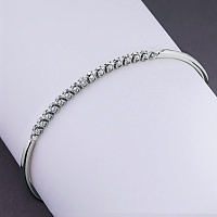 14K White Gold Bracelet with 46 Round-Cut Lab-Created Diamonds 0.456 CT.TW - изображение 4