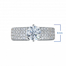 14K White Gold Ring with 57 Round-Cut Lab-Created Diamonds 1.506 CT.TW