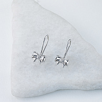 Sterling Silver Earrings with 2 Round-Cut Diamonds 0.03 CT.TW - изображение 4