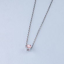 14K White Gold Pendant with 1 Round-Cut Lab-Created Diamond 0.39 CT.TW