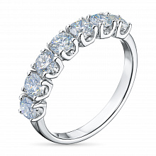 14K White Gold Ring with 7 Round-Cut Lab-Created Diamonds 1.024 CT.TW