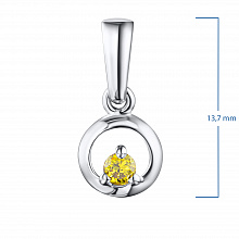 Sterling Silver Pendant with 1 Round-Cut Lab-Created Diamond 0.065 CT.TW