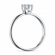 14K White Gold Ring with 1 Round-Cut Lab-Created Diamond 0.625 CT.TW