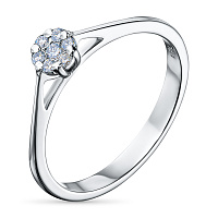 Sterling Silver Ring with 7 Round-Cut Lab-Created Diamonds 0.107 CT.TW - изображение 1