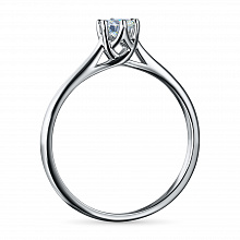 14K White Gold Ring with 1 Round-Cut Lab-Created Diamond 0.258 CT.TW