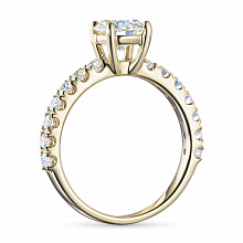14K Yellow Gold Ring with 15 Round-Cut Lab-Created Diamonds 1.509 CT.TW