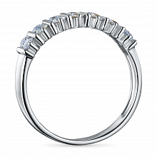 Sterling Silver Ring with 14 Round-Cut Lab-Created Diamonds 0.423 CT.TW
