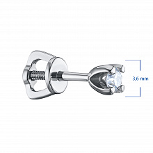 Sterling Silver Earring Studs with 2 Round-Cut Lab-Created Diamonds 0.084 CT.TW
