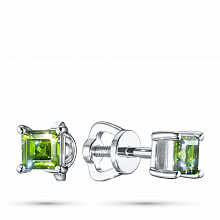 Sterling Silver Earring Studs with 2 -Cut Chromdiopsides 0.717 CT.TW