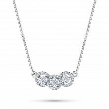 Sterling Silver Necklace with 33 Round-Cut Lab-Created Diamonds 0.516 CT.TW