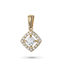 Yellow Gold Pendant with 17 Round-Cut Lab-Created Diamonds 0.363 CT.TW - изображение 1
