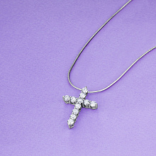 14K White Gold Pendant with 11 Round-Cut Lab-Created Diamonds 1.876 CT.TW