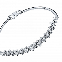 14K White Gold Bracelet with 43 Round-Cut Lab-Created Diamonds 0.974 CT.TW