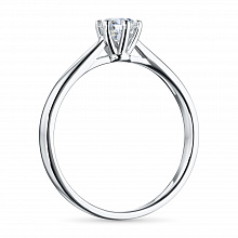 14K White Gold Ring with 1 Round-Cut Lab-Created Diamond 0.347 CT.TW