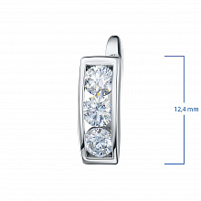 14K White Gold Earrings with 6 Round-Cut Lab-Created Diamonds 1.231 CT.TW