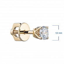 14K Yellow Gold Earring Studs with 2 Round-Cut Lab-Created Diamonds 0.645 CT.TW