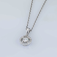 14K White Gold Pendant with 19 Round-Cut Lab-Created Diamonds 0.538 CT.TW - изображение 4
