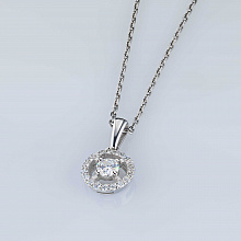 14K White Gold Pendant with 19 Round-Cut Lab-Created Diamonds 0.538 CT.TW