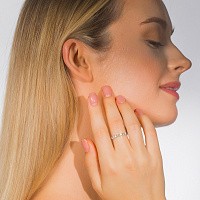 Sterling Silver Ring with 7 Round-Cut Lab-Created Diamonds 0.518 CT.TW - изображение 5