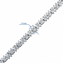 14K White Gold Bracelet with 135 Round-Cut Lab-Created Diamonds 2.841 CT.TW